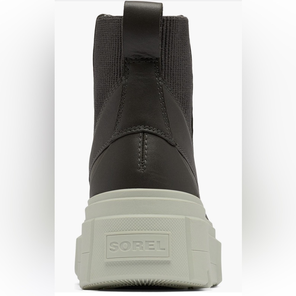 NEW Sorel Caribou Waterproof Leather WOMEN'S Platform CHELSEA BOOT In Jet/Pixel - Picture 14 of 15